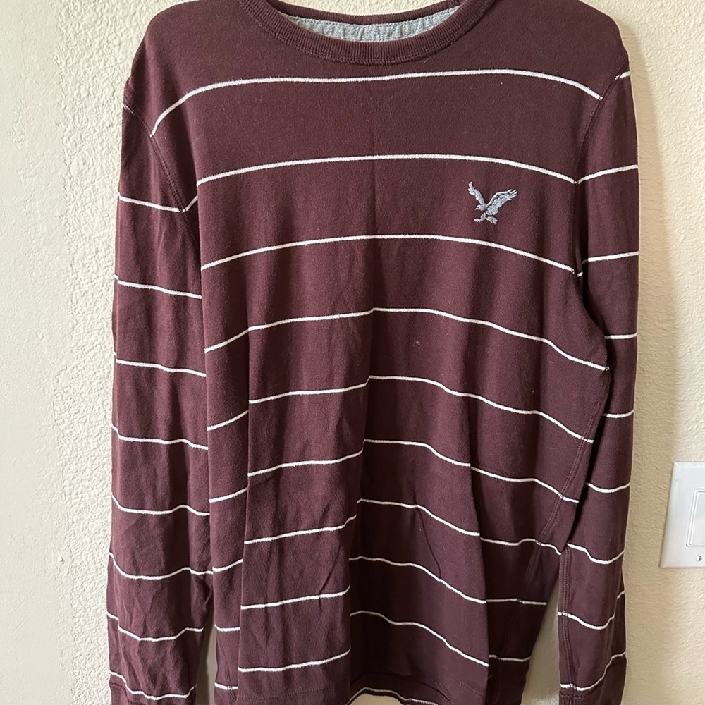 American Eagle Outfitters Men’sStriped Long Sleeve Shirt size L/ pre owned B168